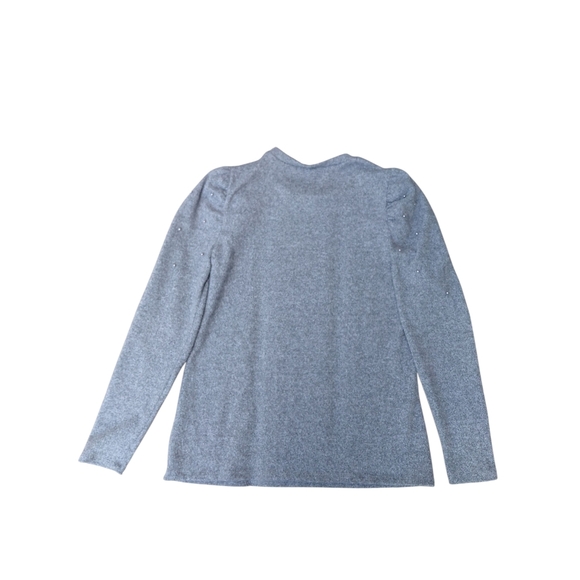 Gray Crew Neck Sweater with Full-Length Sleeves - Picture 5 of 7